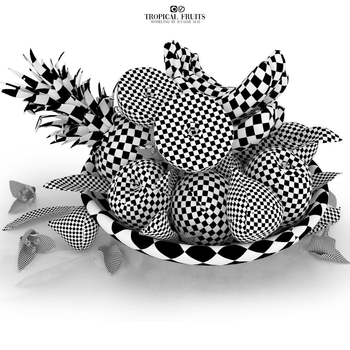 bowls of fruits collection 03 3D model_30