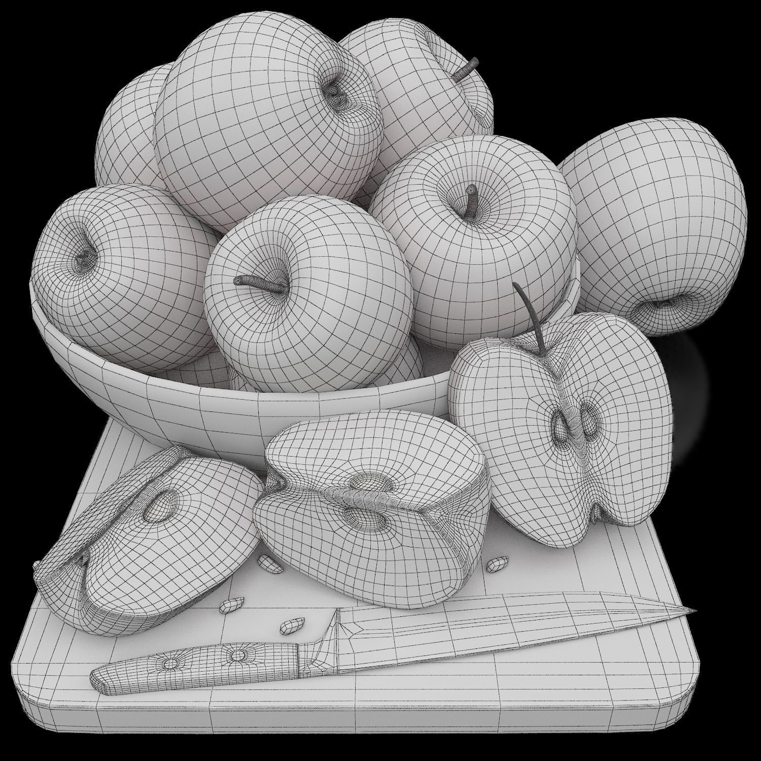 bowls of fruits collection 03 3D model_22