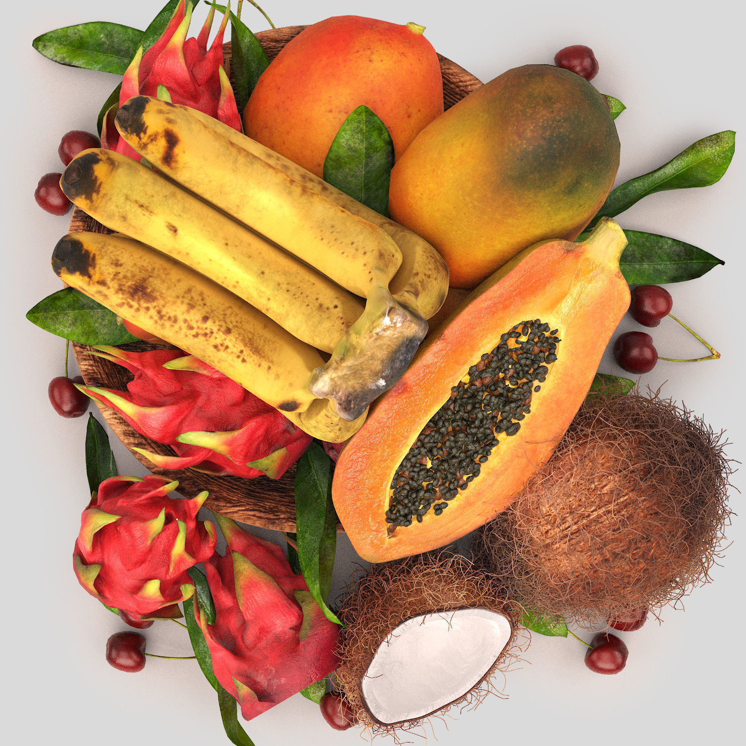 bowls of fruits collection 03 3D model_28