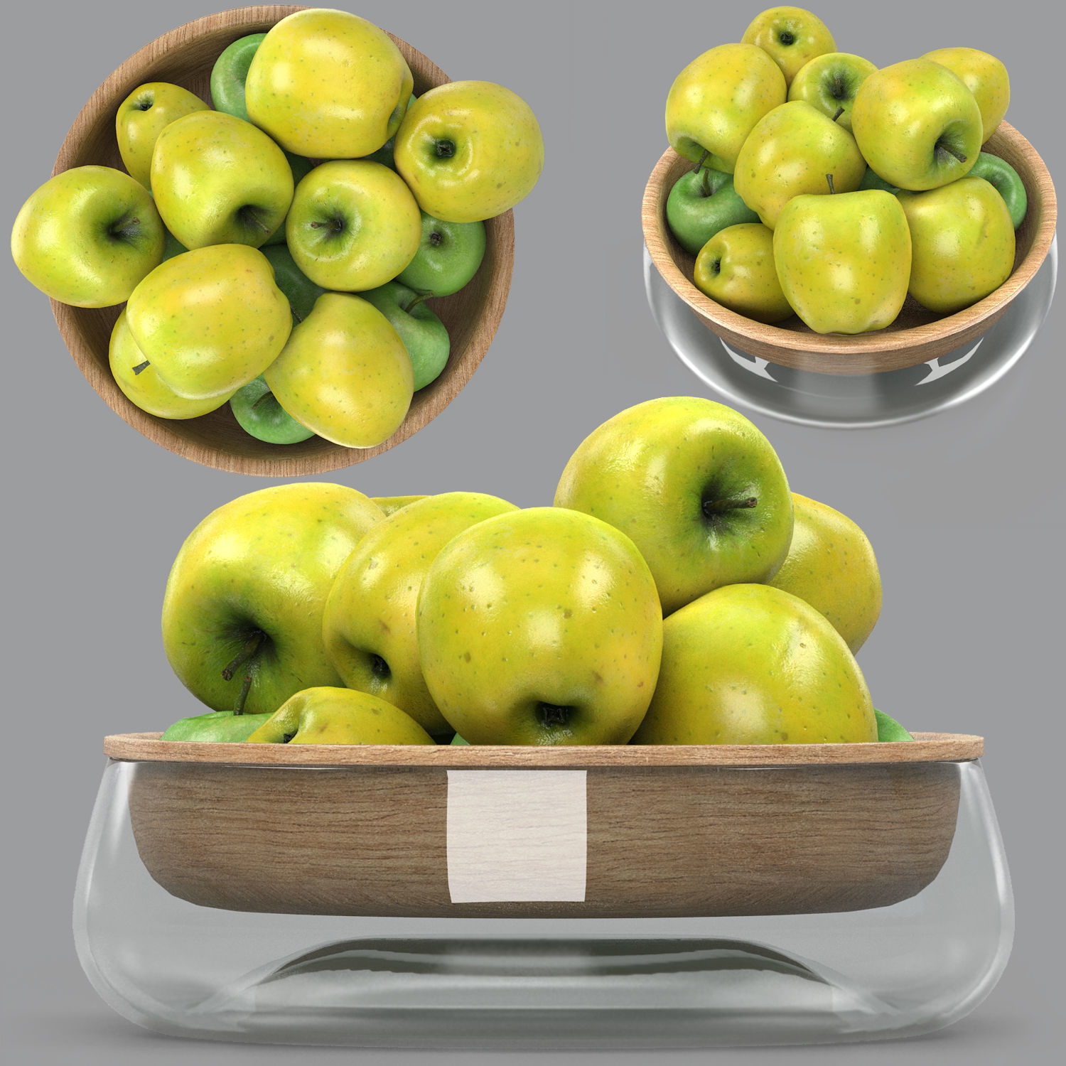 bowls of fruits collection 03 3D model_3