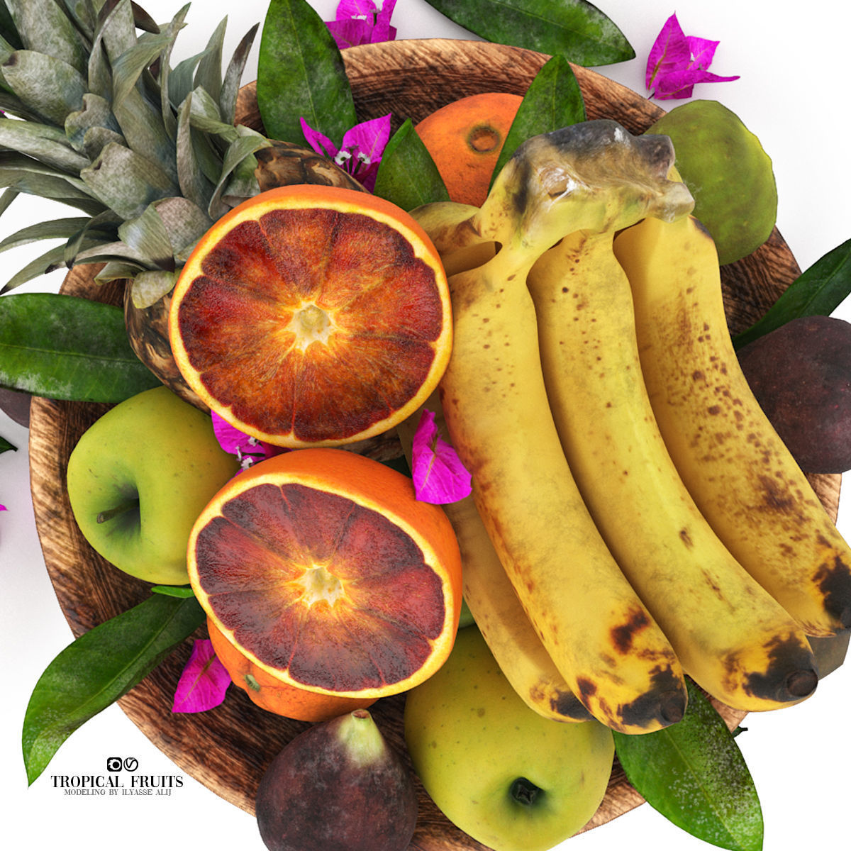 bowls of fruits collection 03 3D model_33