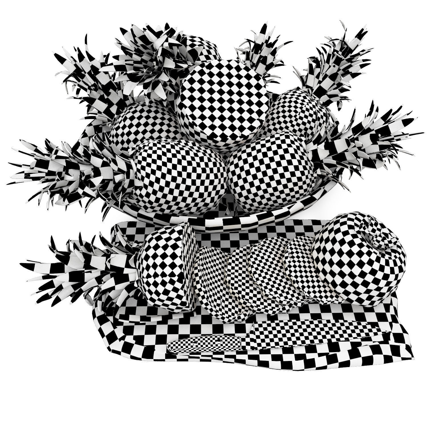 bowls of fruits collection 03 3D model_14