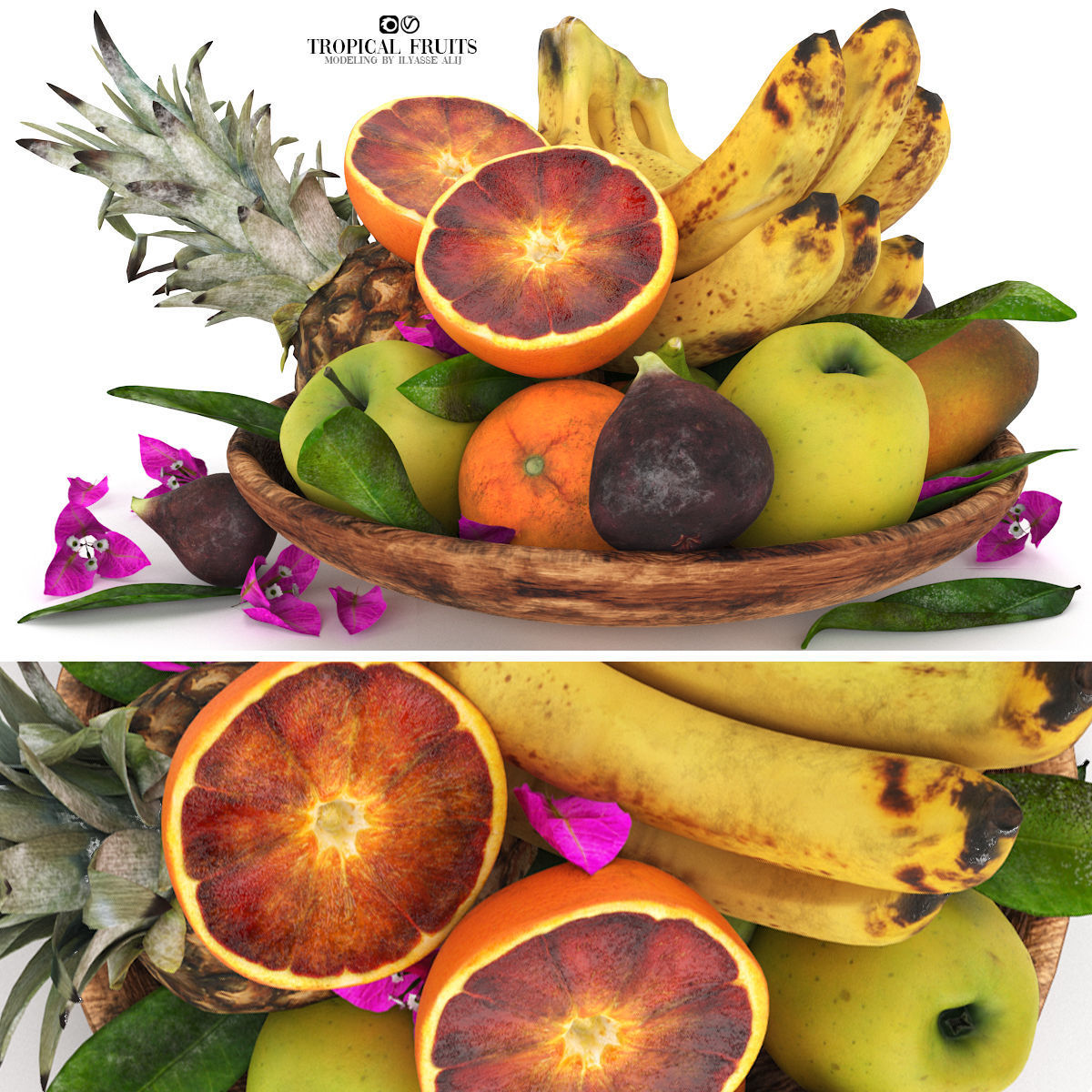 bowls of fruits collection 03 3D model_34