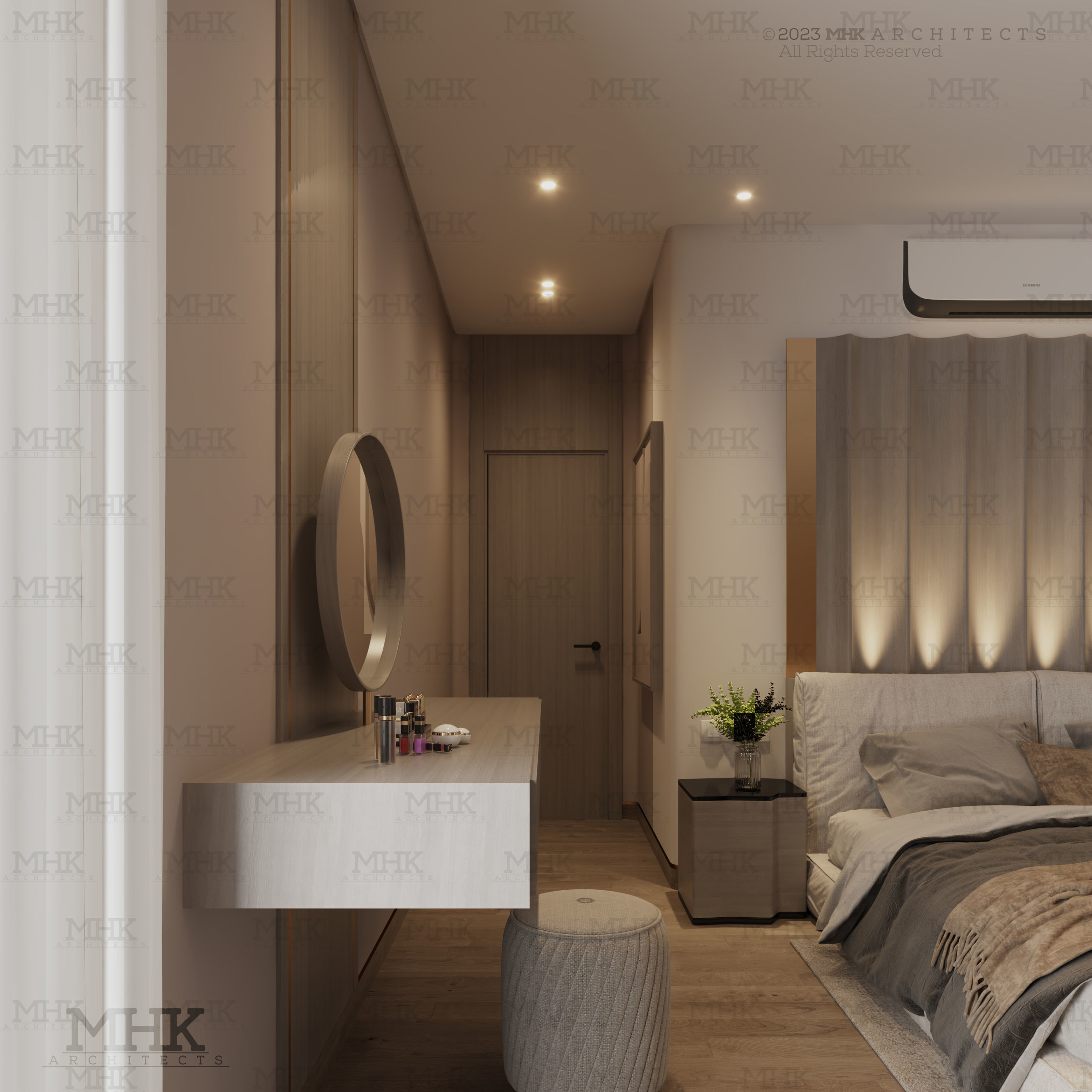 Cozy Master Bedroom with bathroom interior scene 3D model 03 3D model_3