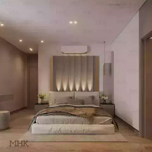 Cozy Master Bedroom with bathroom  interior scene 3D model 03