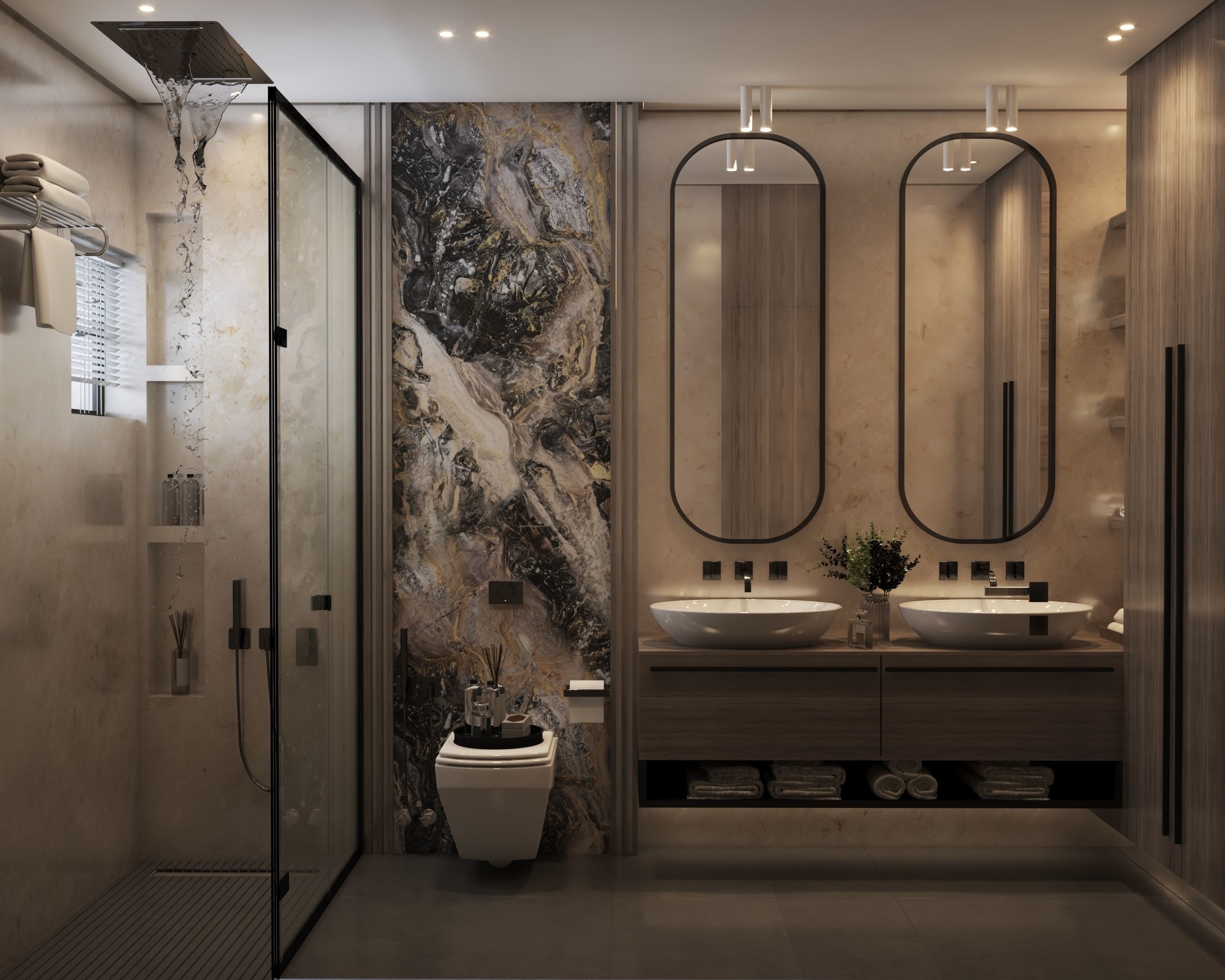 Cozy Master Bedroom with bathroom interior scene 3D model 03 3D model_10