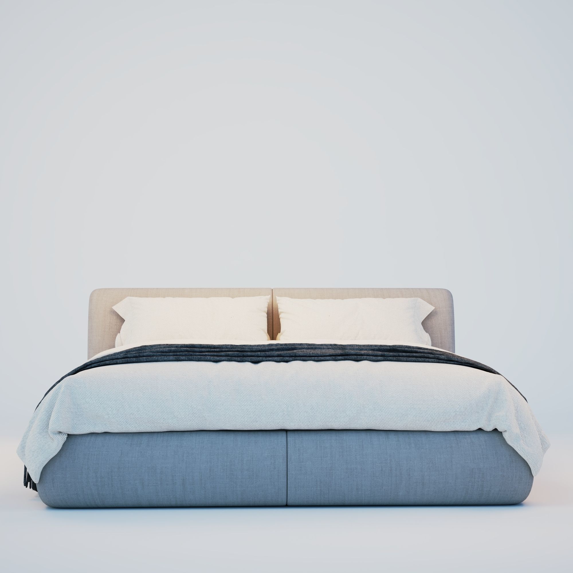 3d Bed modern 3D model_2