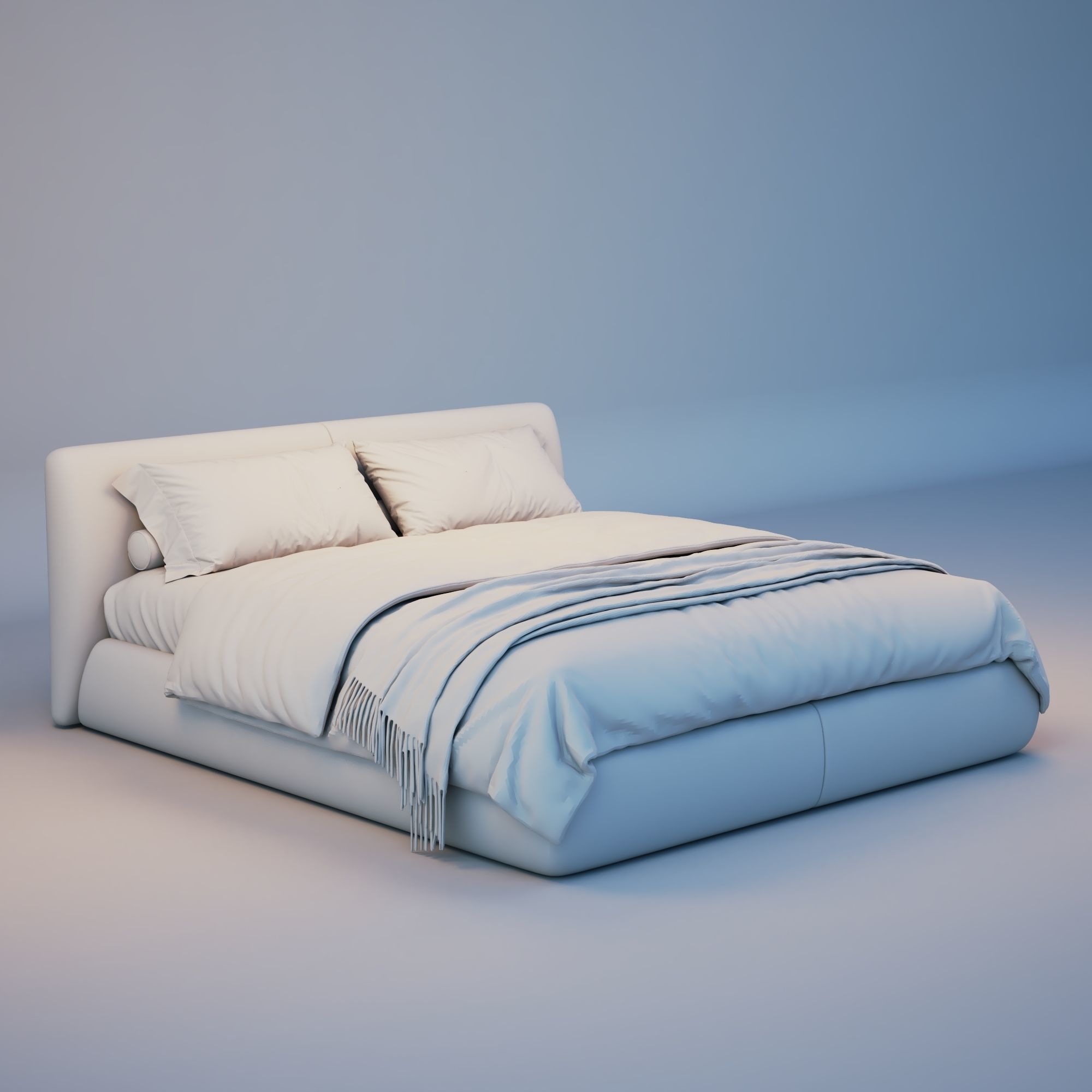 3d Bed modern 3D model_3