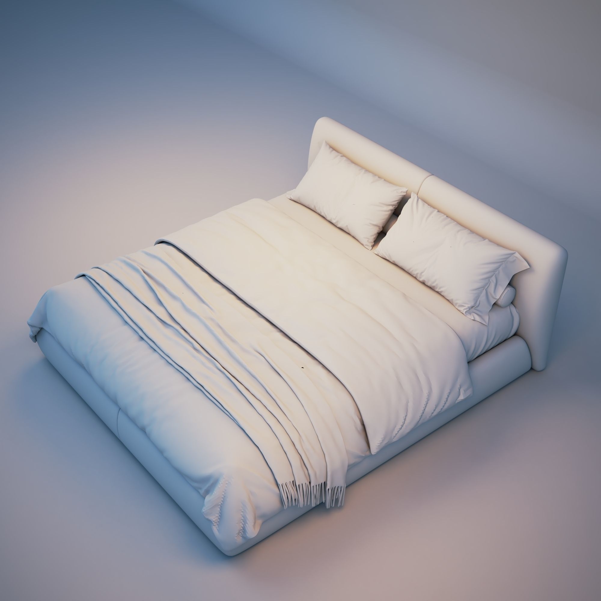 3d Bed modern 3D model_4