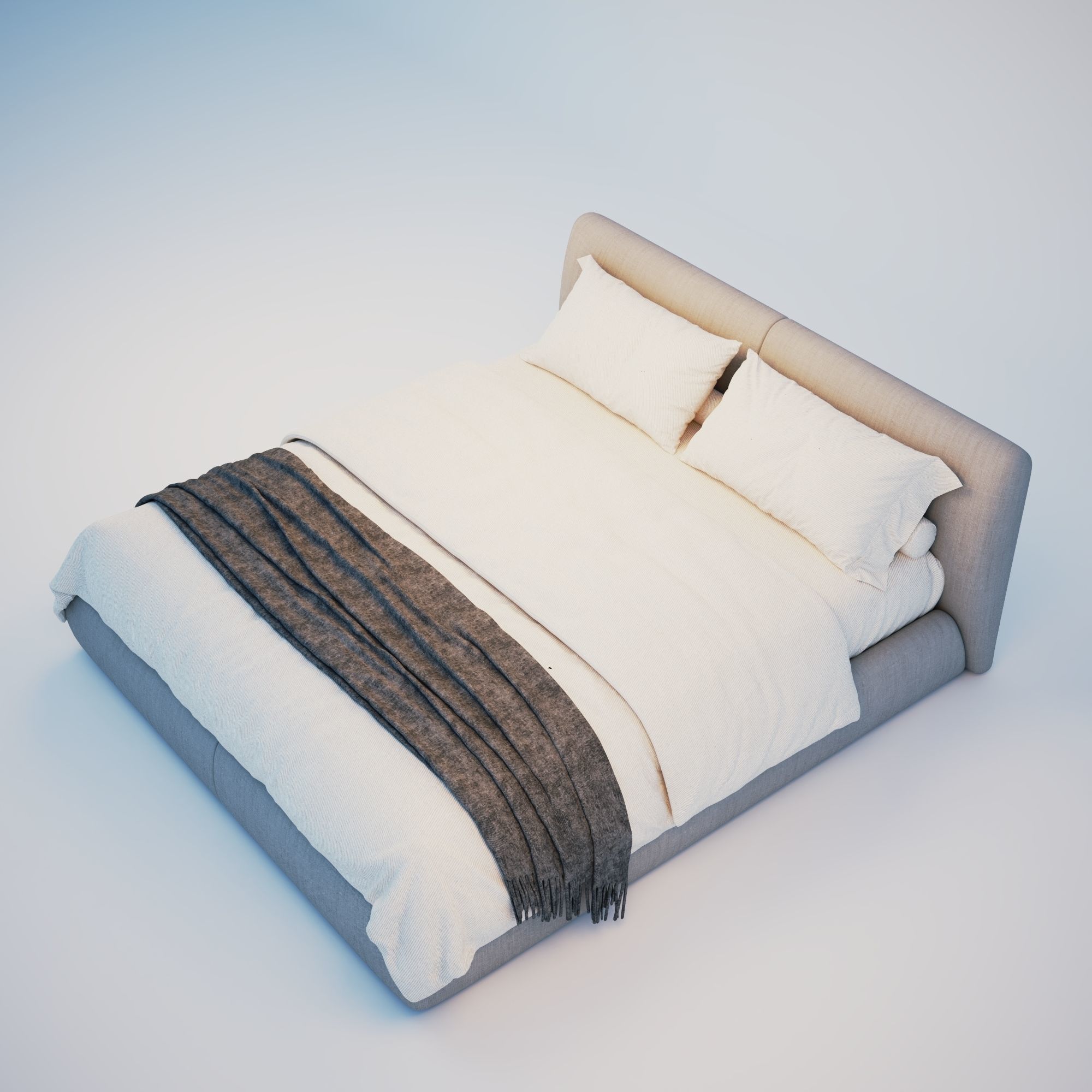 3d Bed modern 3D model_1