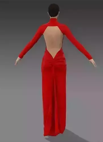 red dress back decolette detail elastic