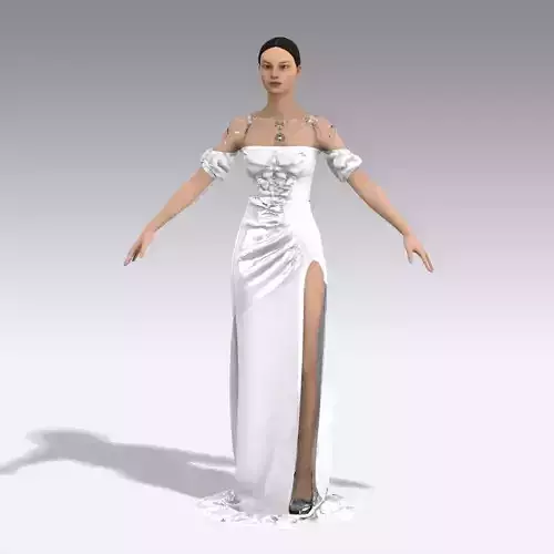 wide collar low slevee draped  slit detail 