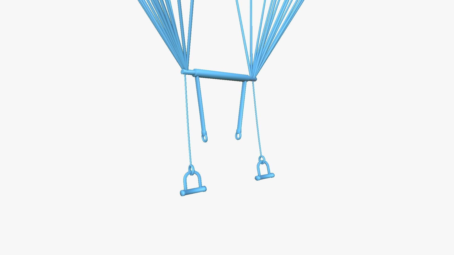 Parachute A01 White Red - Character Accessories Design Low-poly 3D model_13