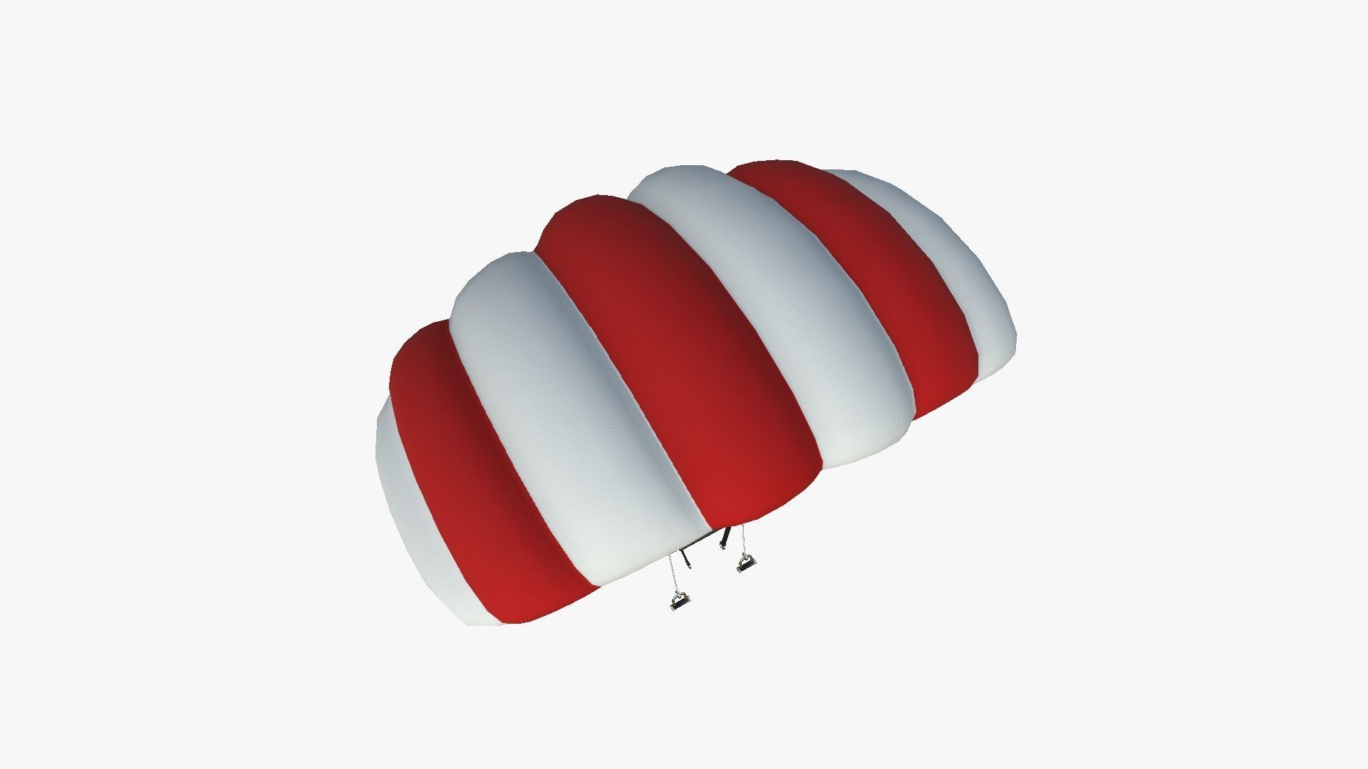 Parachute A01 White Red - Character Accessories Design Low-poly 3D model_1