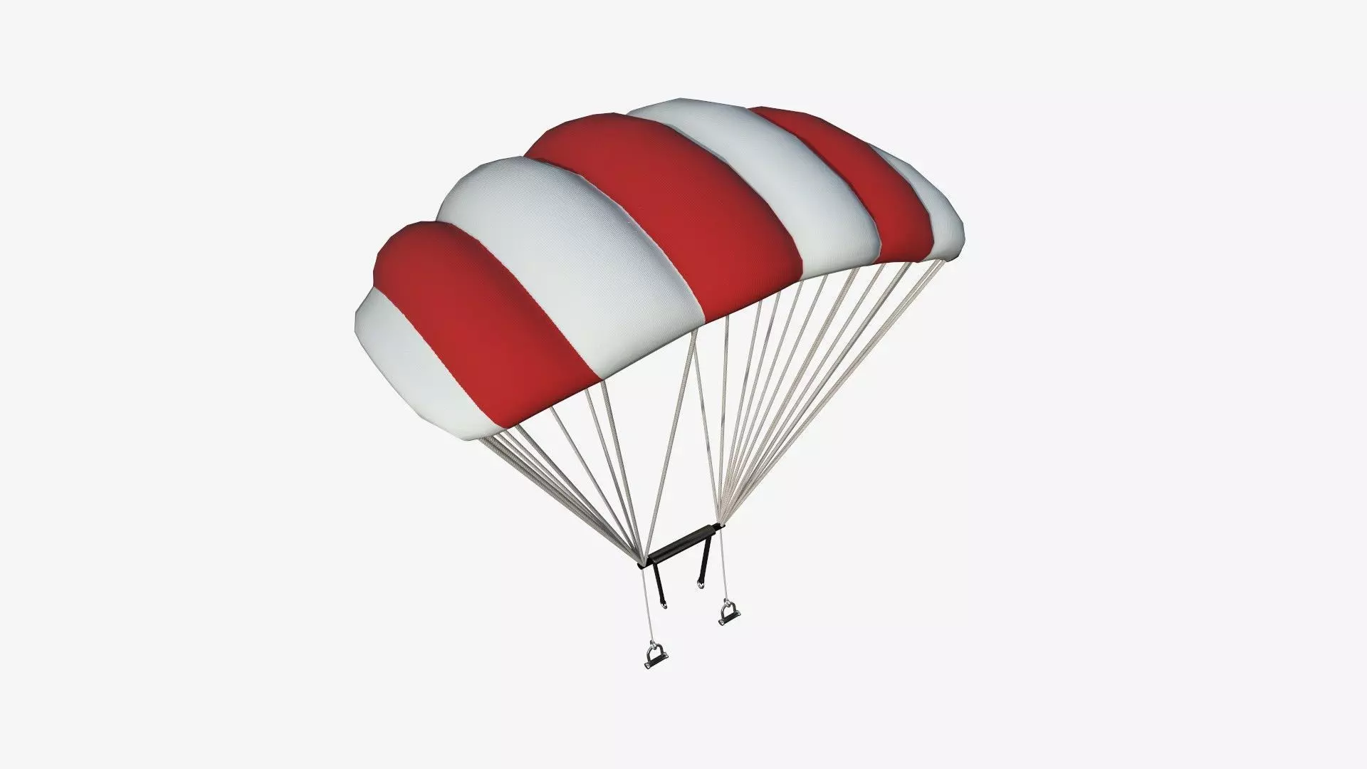 Parachute A01 White Red - Character Accessories Design Low-poly 3D model_0