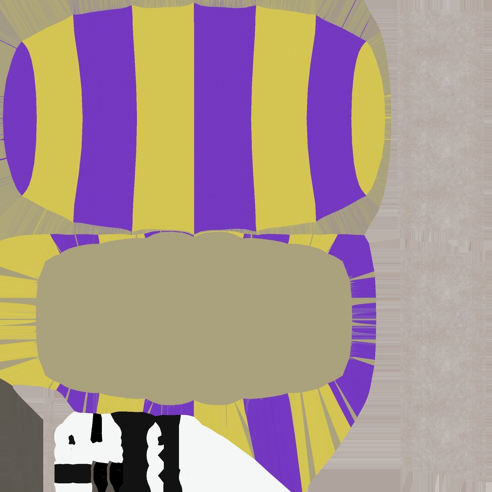 Parachute A02 Purple Yellow - Character Accessories Design Low-poly 3D model_23