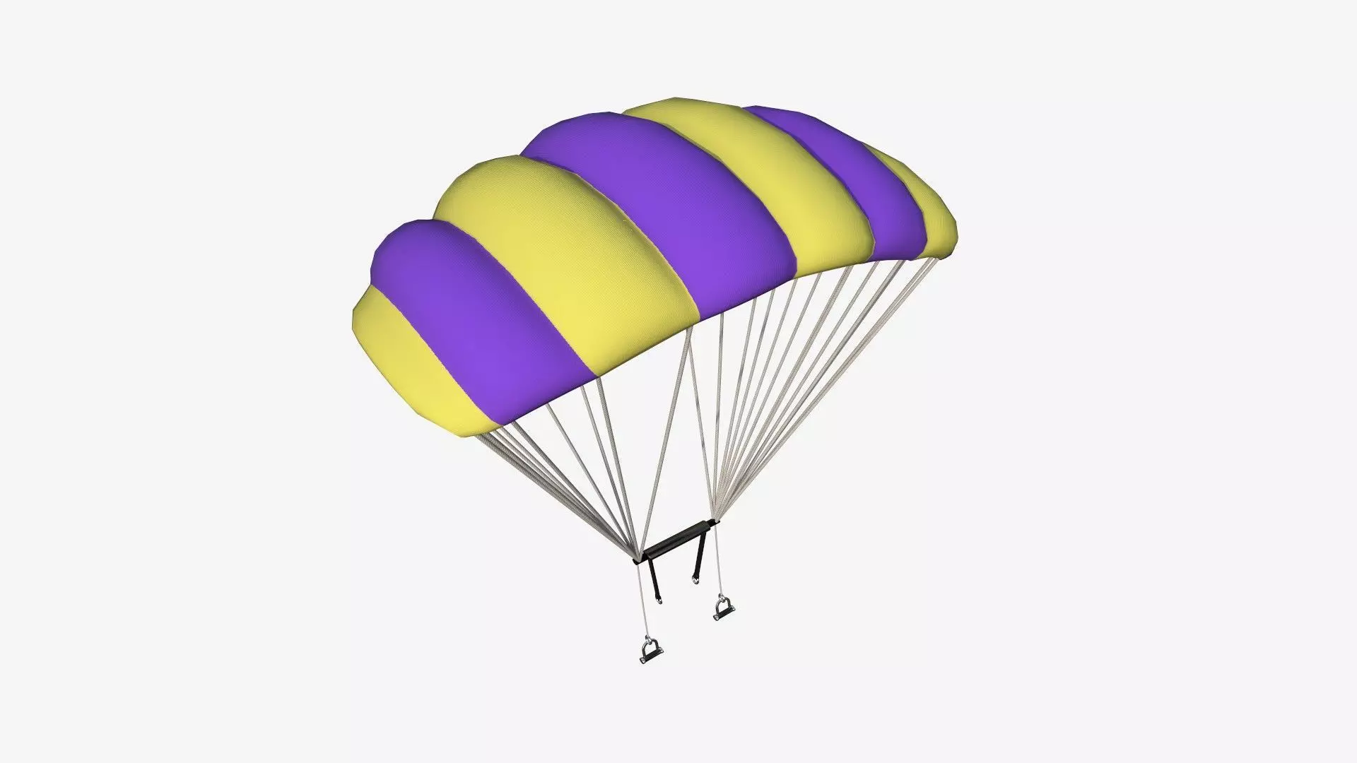 Parachute A02 Purple Yellow - Character Accessories Design Low-poly 3D model_0