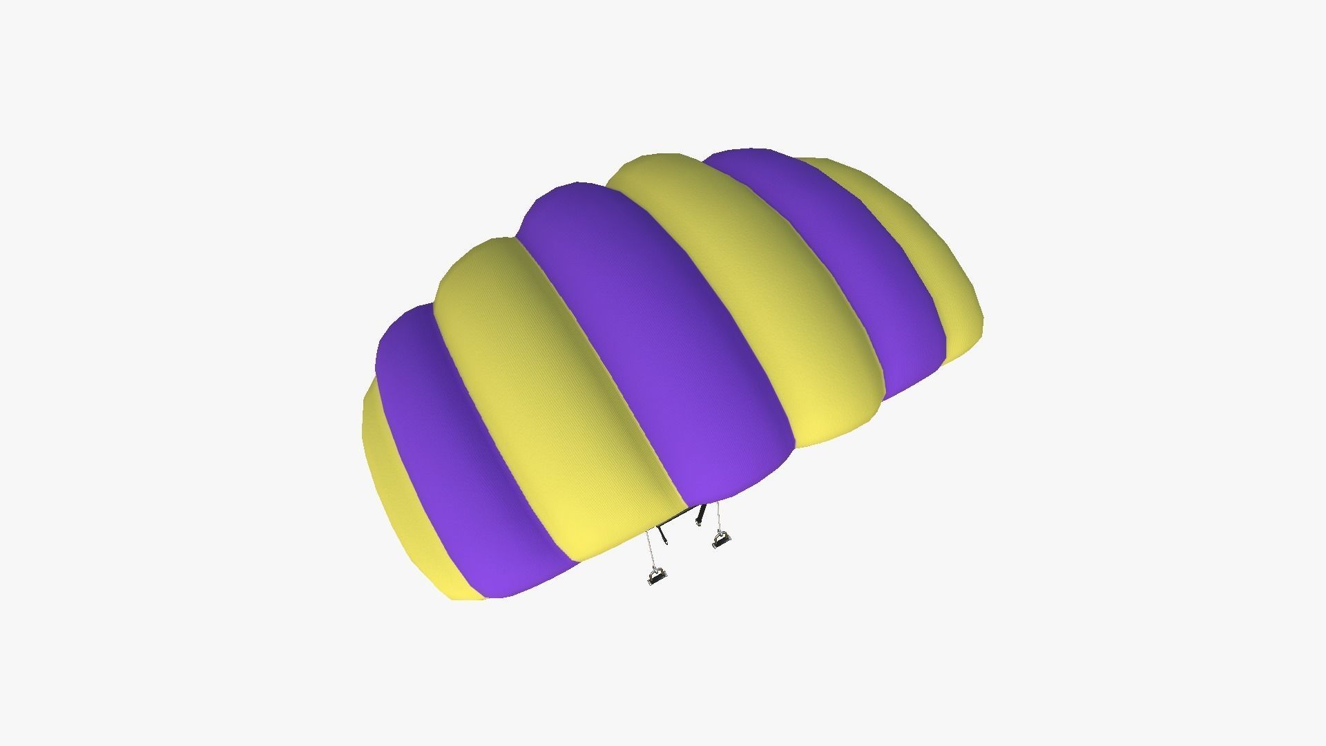 Parachute A02 Purple Yellow - Character Accessories Design Low-poly 3D model_1