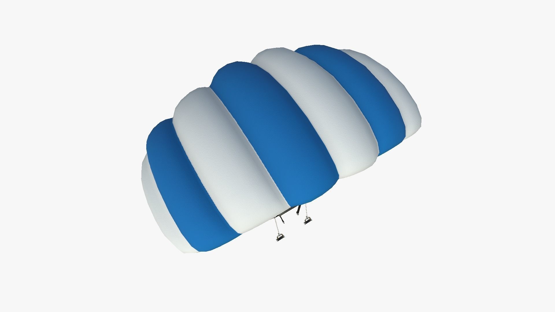 Parachute A03 White Blue - Character Accessories Design Low-poly 3D model_1