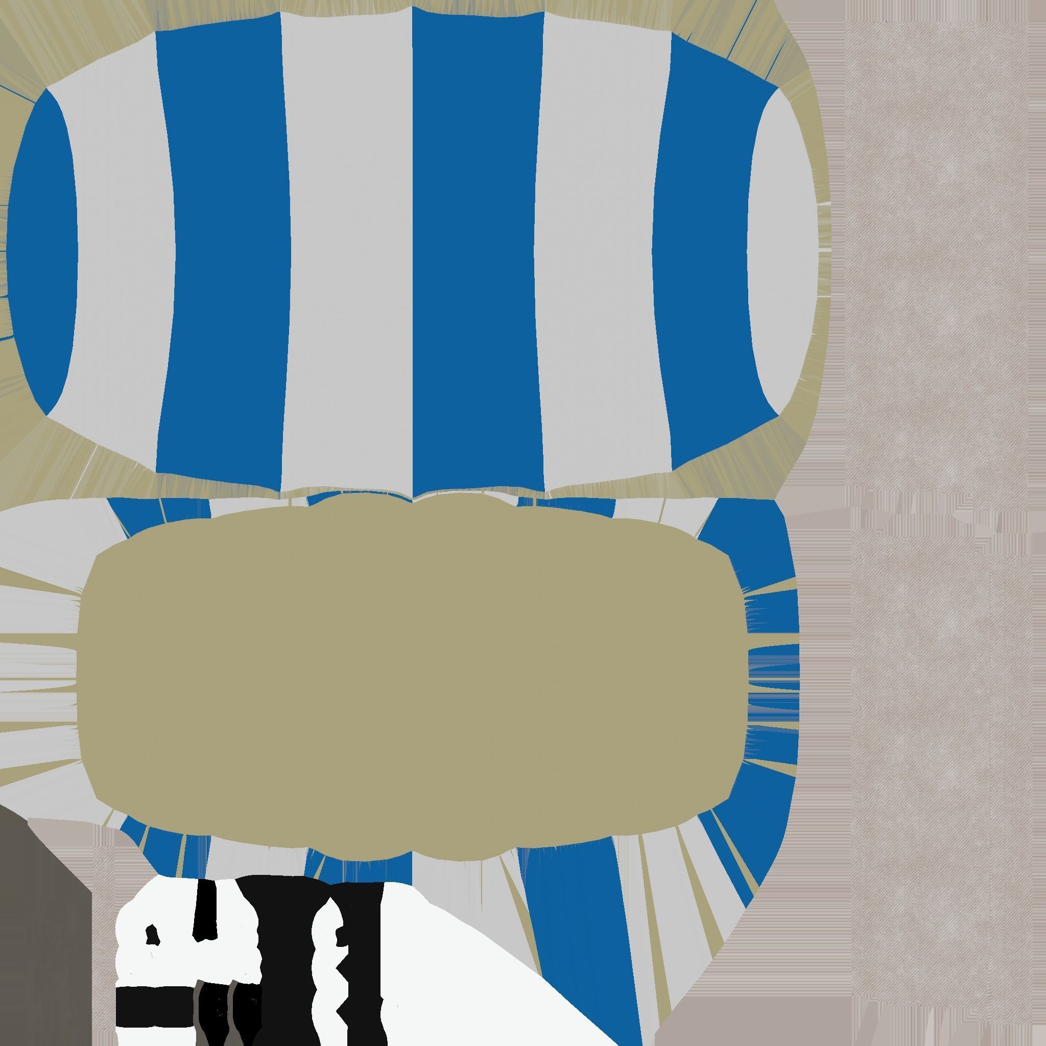 Parachute A03 White Blue - Character Accessories Design Low-poly 3D model_23