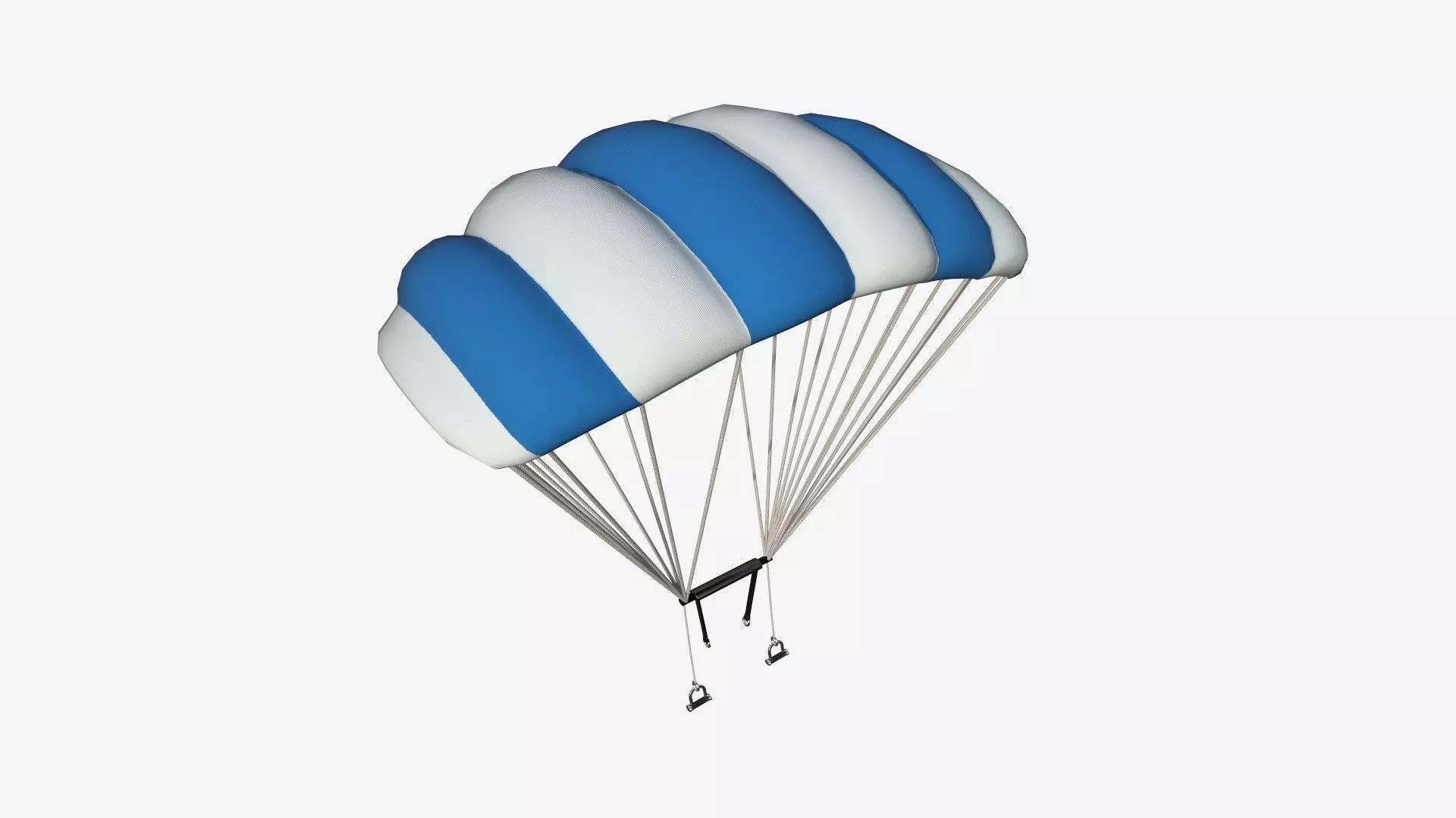 Parachute A03 White Blue - Character Accessories Design Low-poly 3D model_0