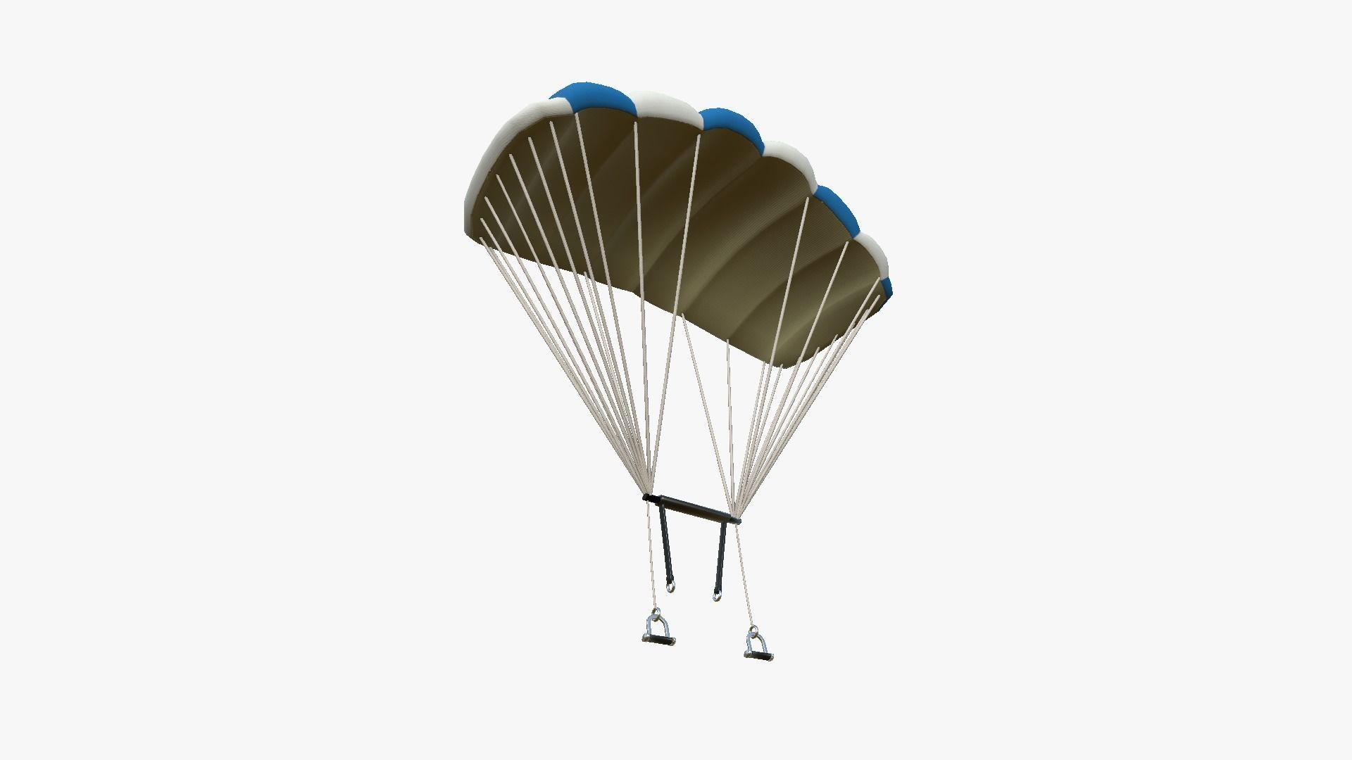 Parachute A03 White Blue - Character Accessories Design Low-poly 3D model_4