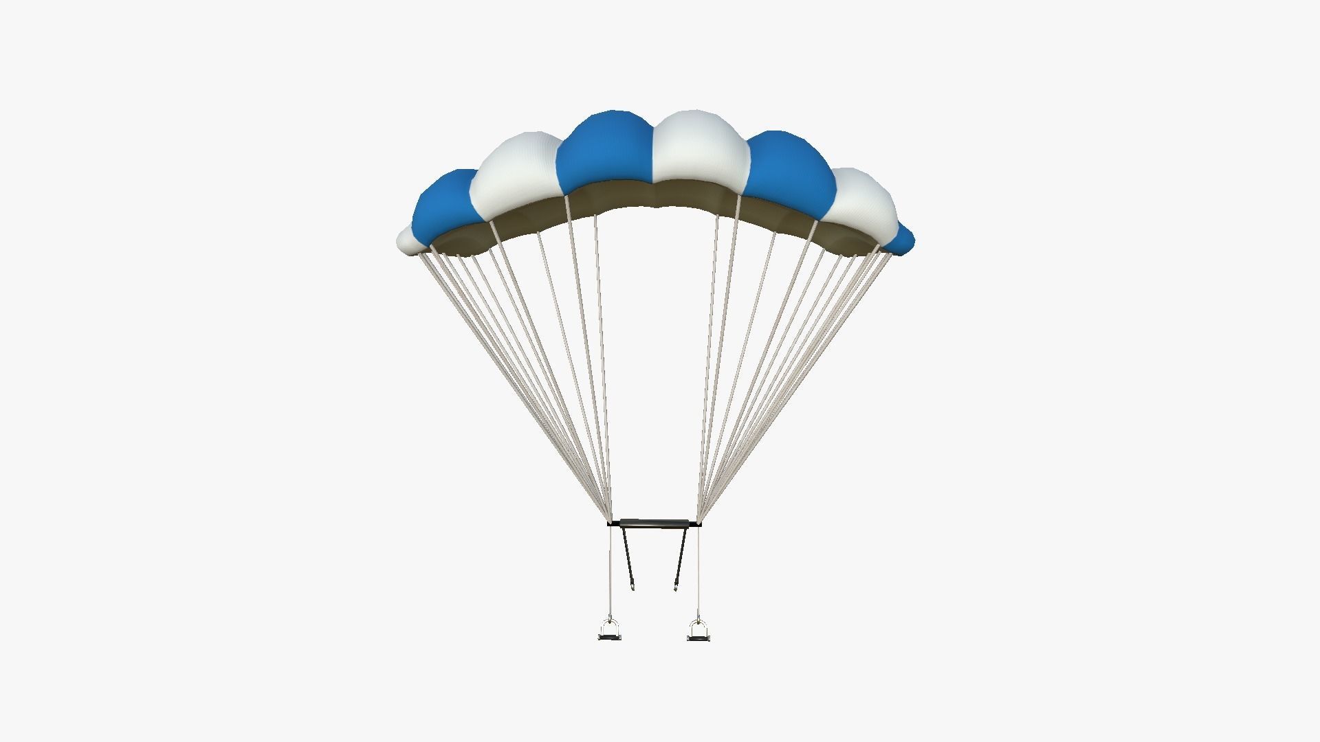 Parachute A03 White Blue - Character Accessories Design Low-poly 3D model_2
