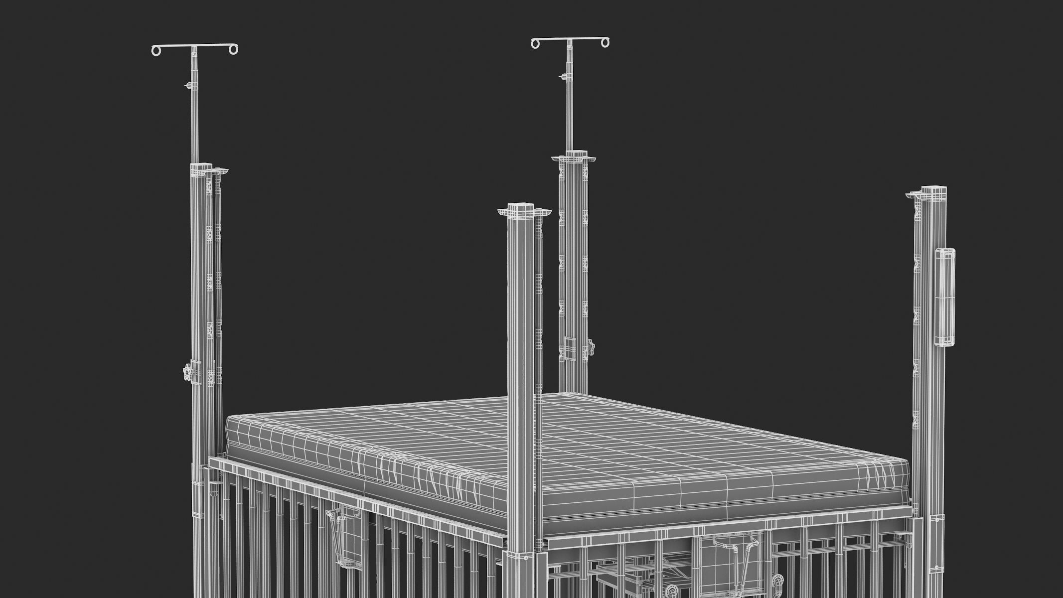 Medical Baby Crib PBR Realistic 3D model_8