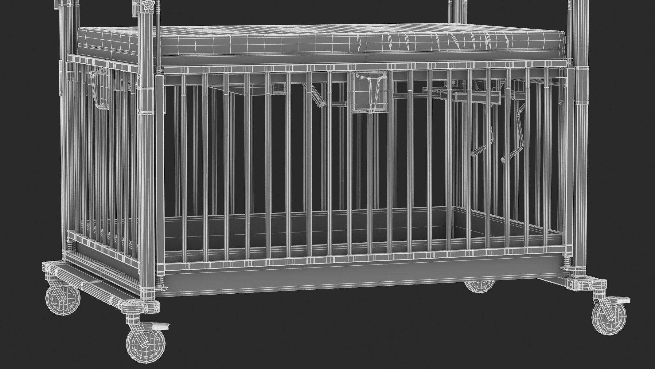 Medical Baby Crib PBR Realistic 3D model_9