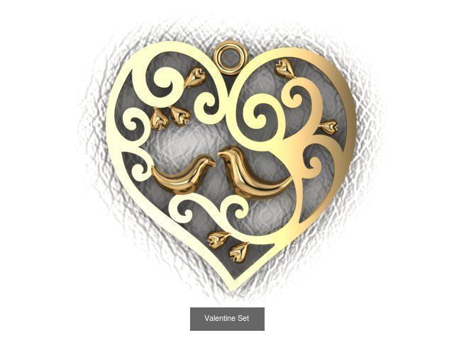 Love Collection gold heart and diamonds _2