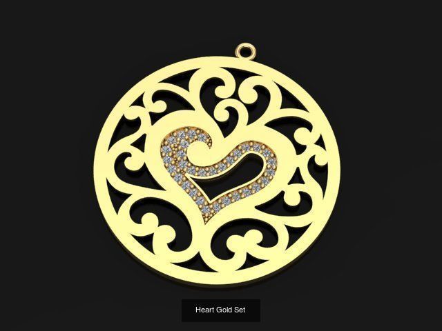 Love Collection gold heart and diamonds _5