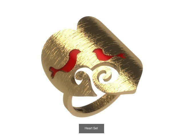 Love Collection gold heart and diamonds _4