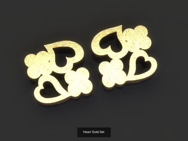 Love Collection gold heart and diamonds _3