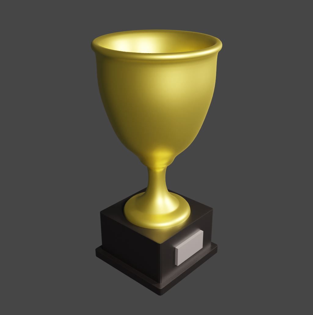 Golden Trophy 3D model_4