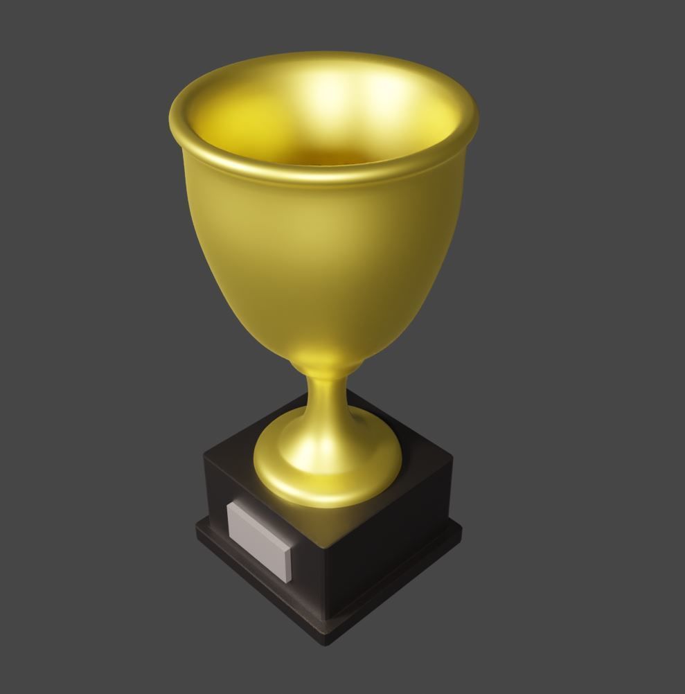 Golden Trophy 3D model_3