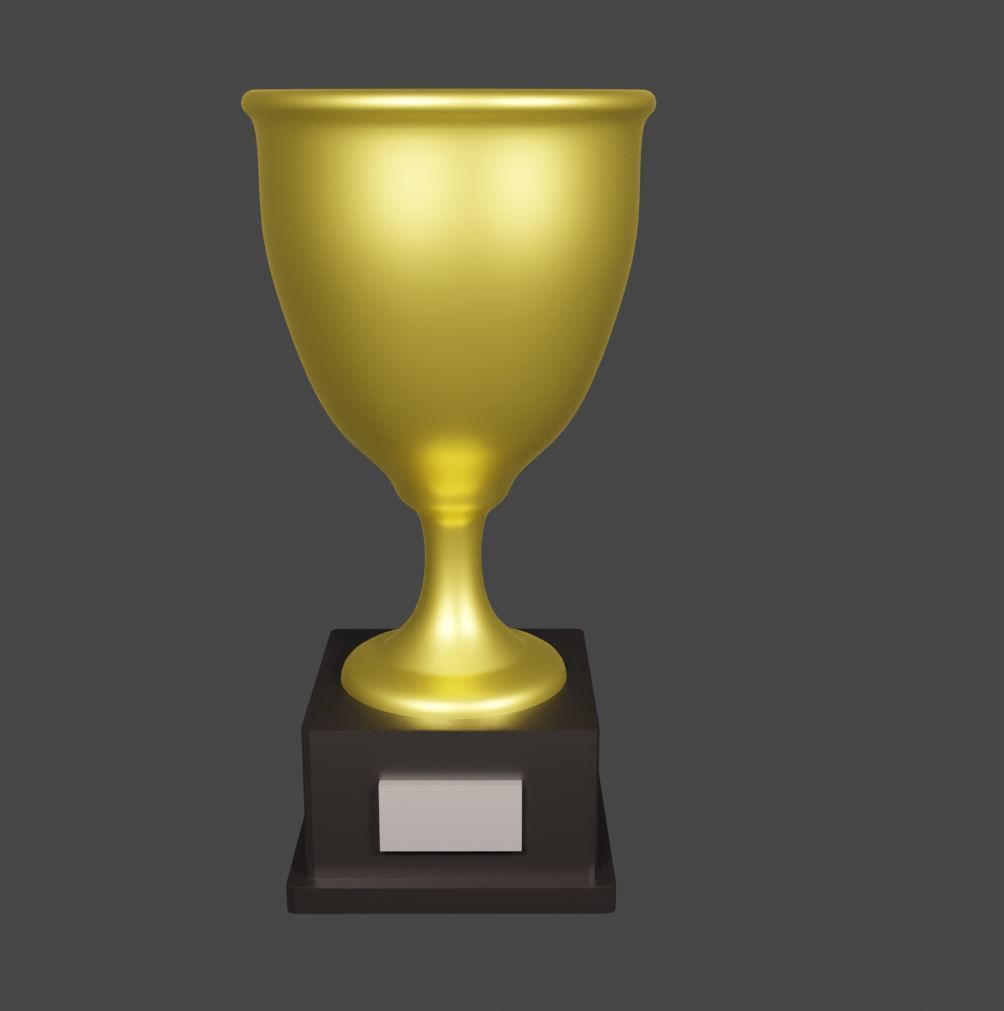 Golden Trophy 3D model_1