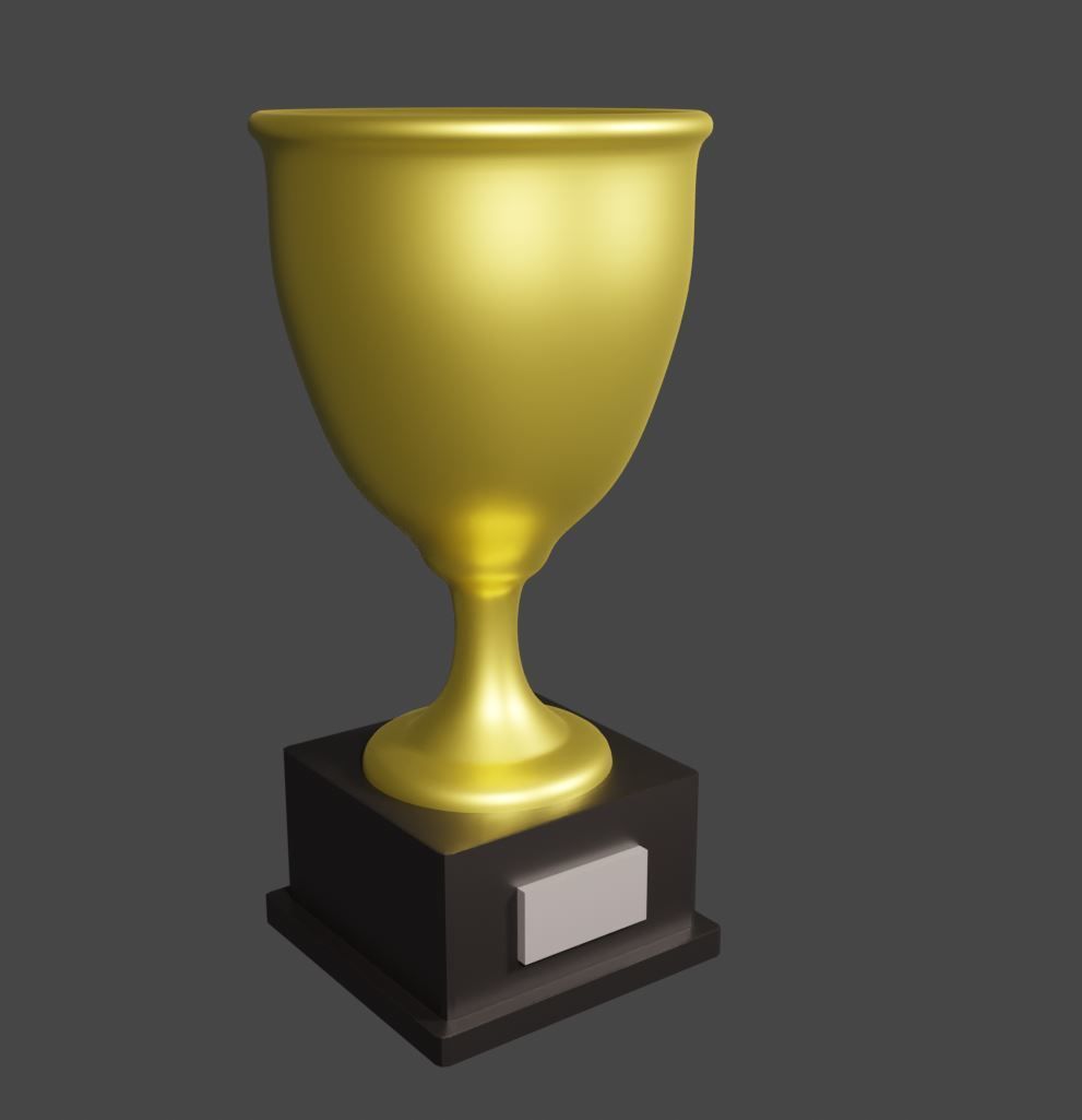 Golden Trophy 3D model_2