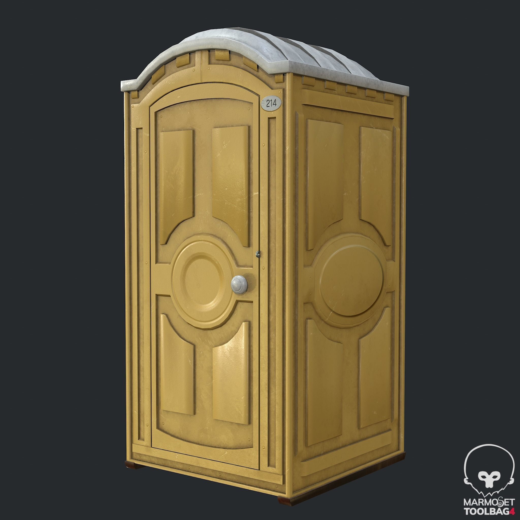 PBR Portable Toilet - WC Low-poly 3D model_14