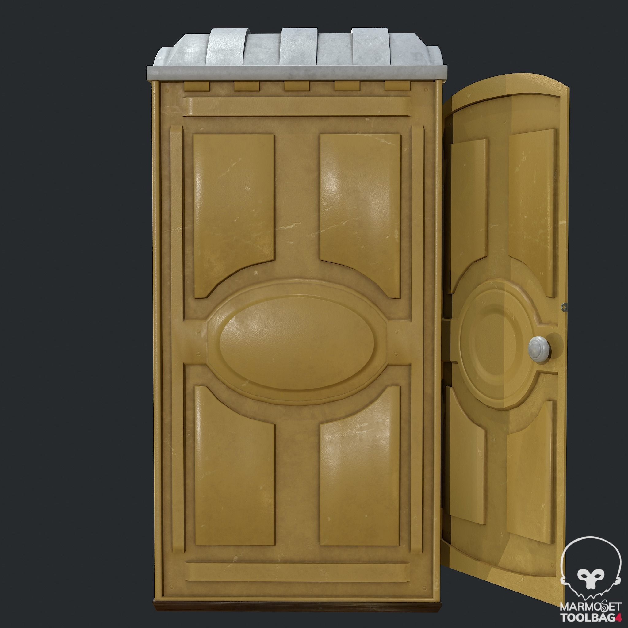 PBR Portable Toilet - WC Low-poly 3D model_10