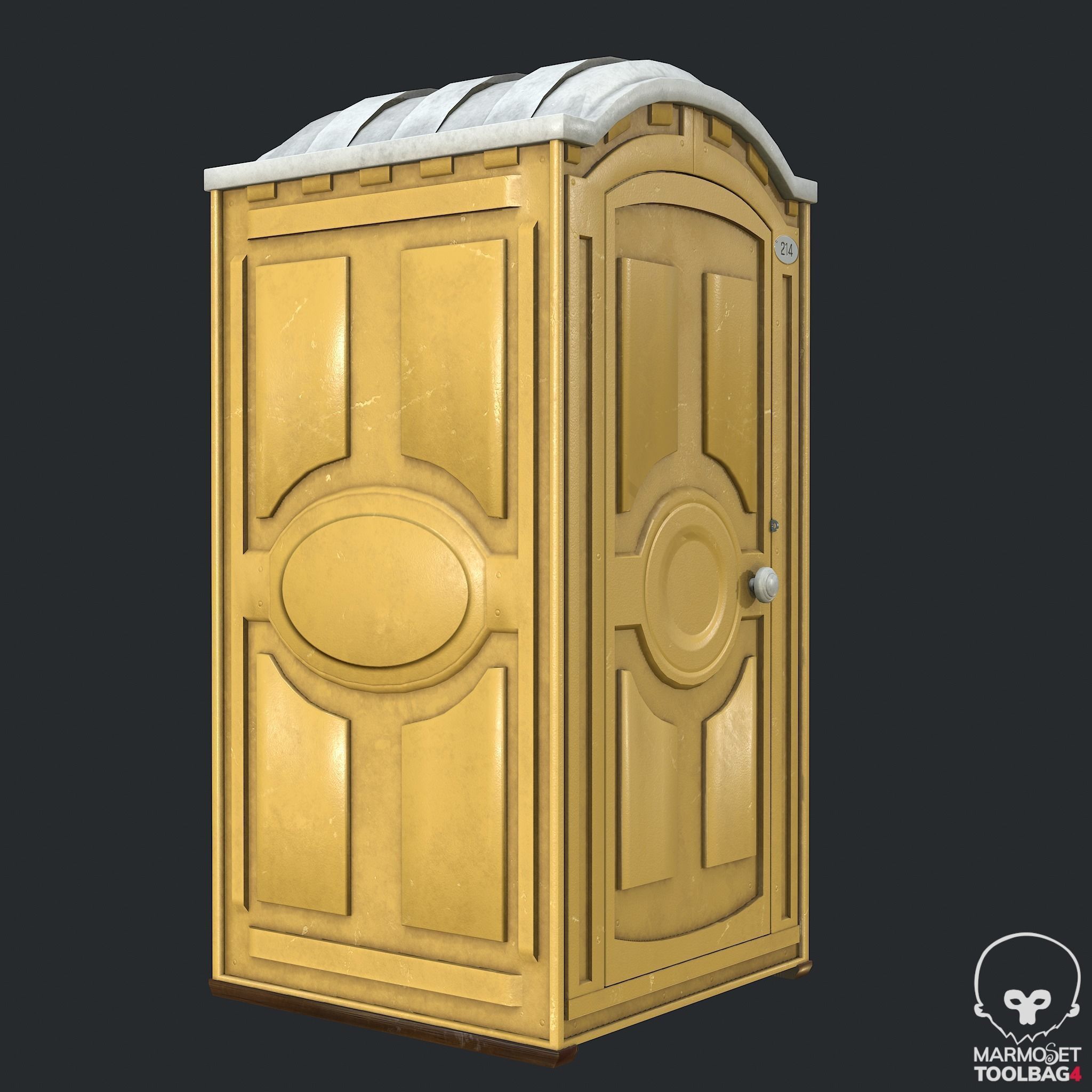 PBR Portable Toilet - WC Low-poly 3D model_15