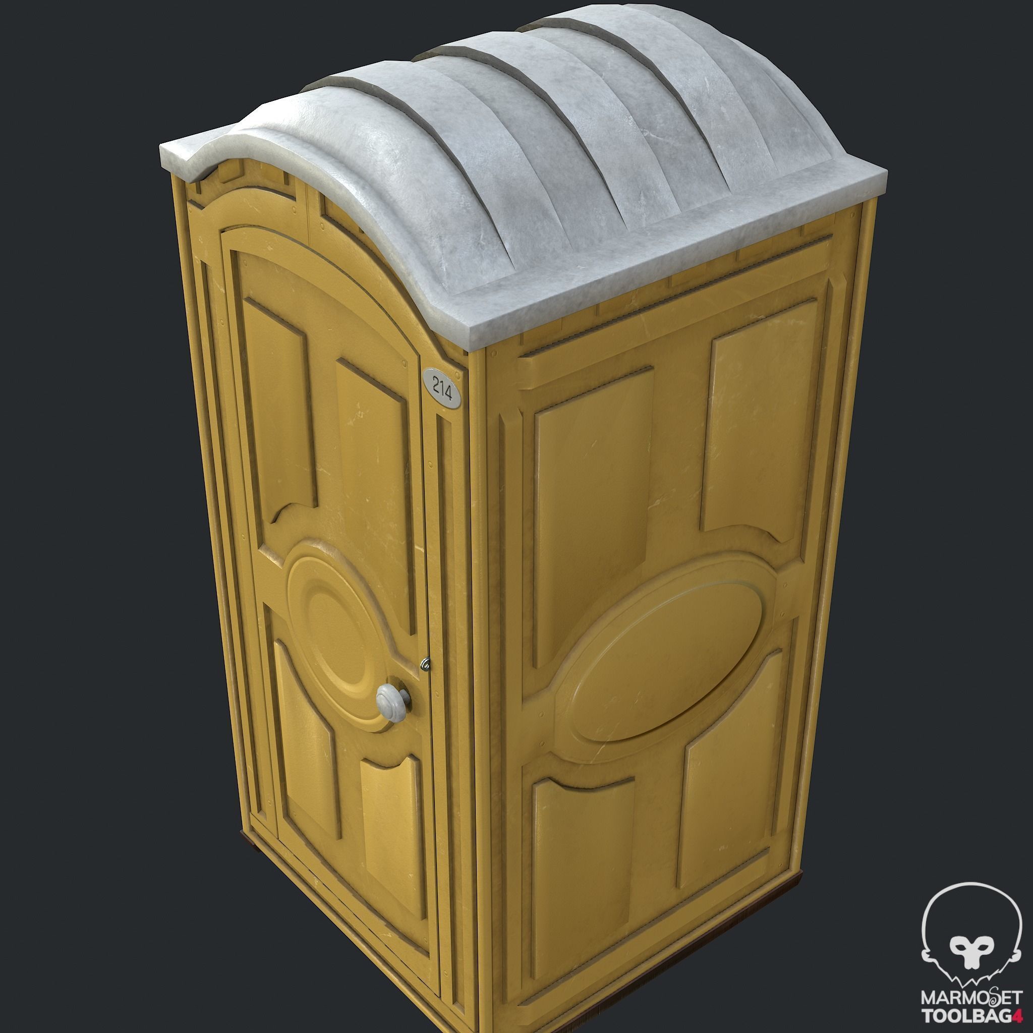 PBR Portable Toilet - WC Low-poly 3D model_2