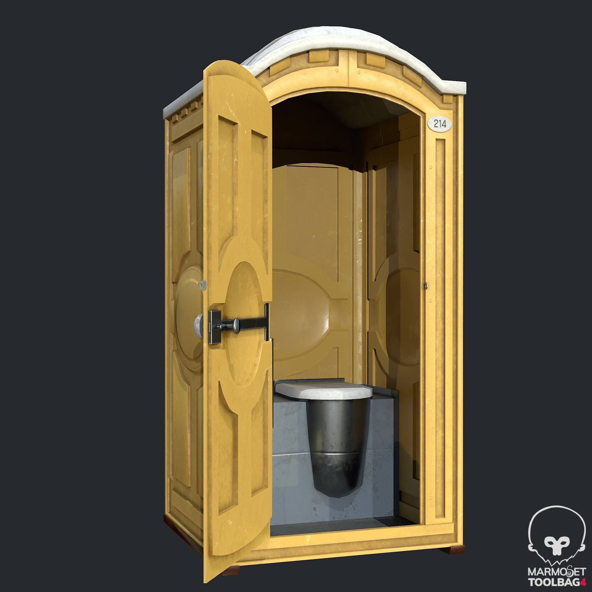 PBR Portable Toilet - WC Low-poly 3D model_3