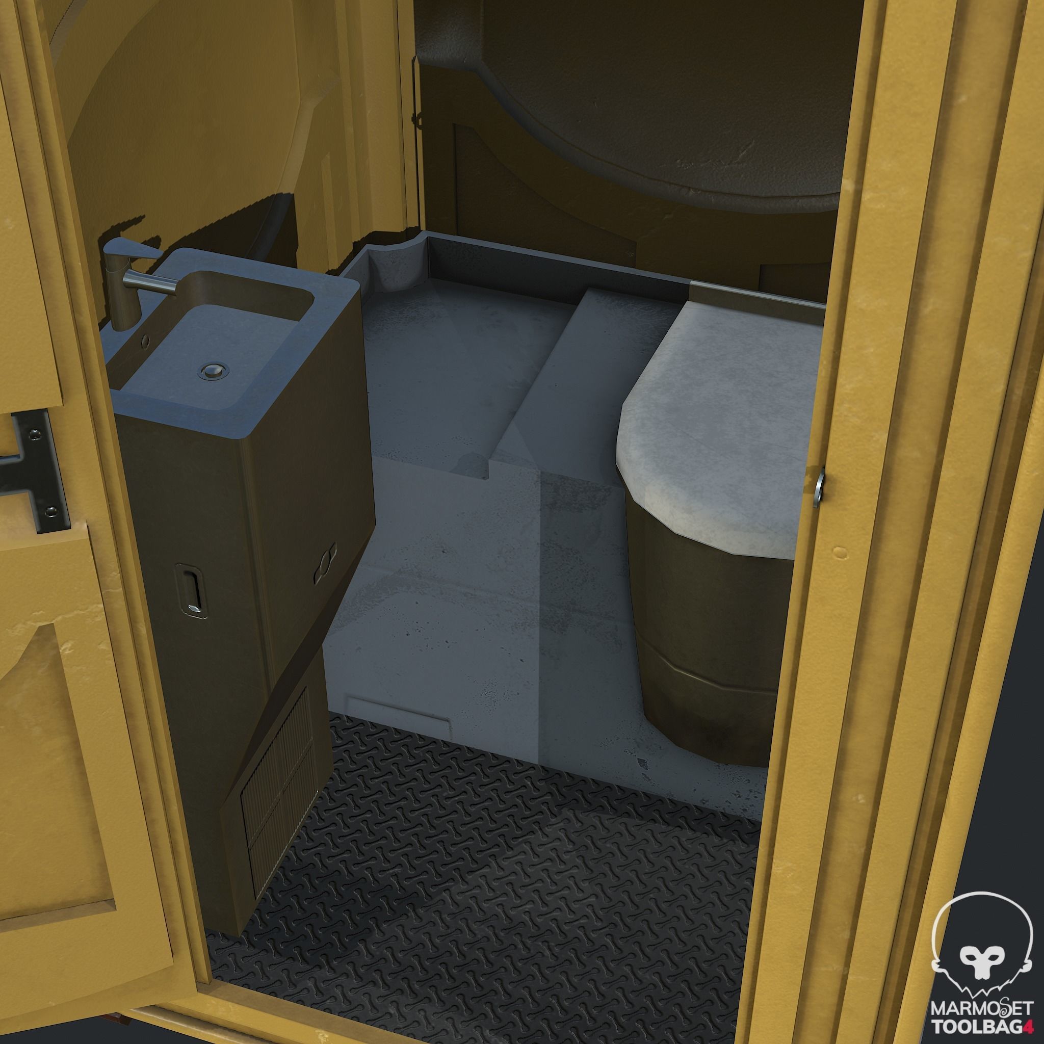 PBR Portable Toilet - WC Low-poly 3D model_13