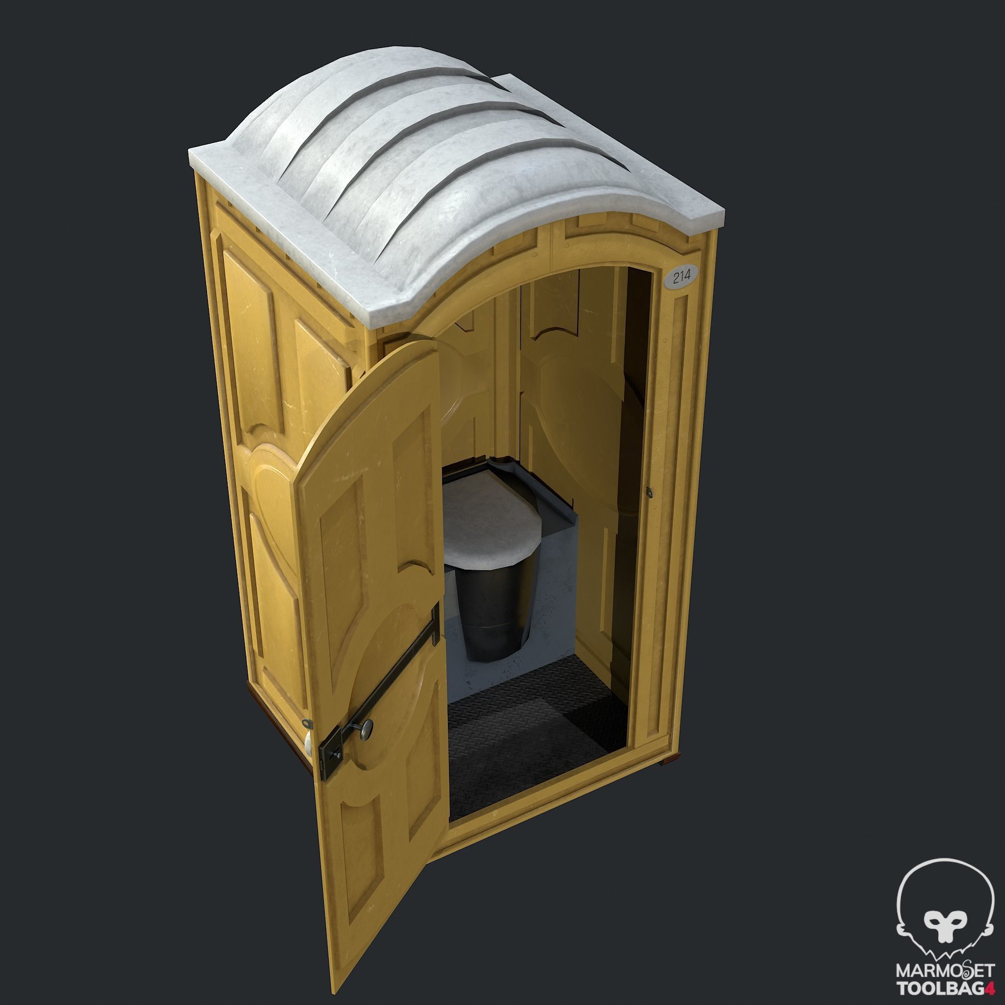 PBR Portable Toilet - WC Low-poly 3D model_11