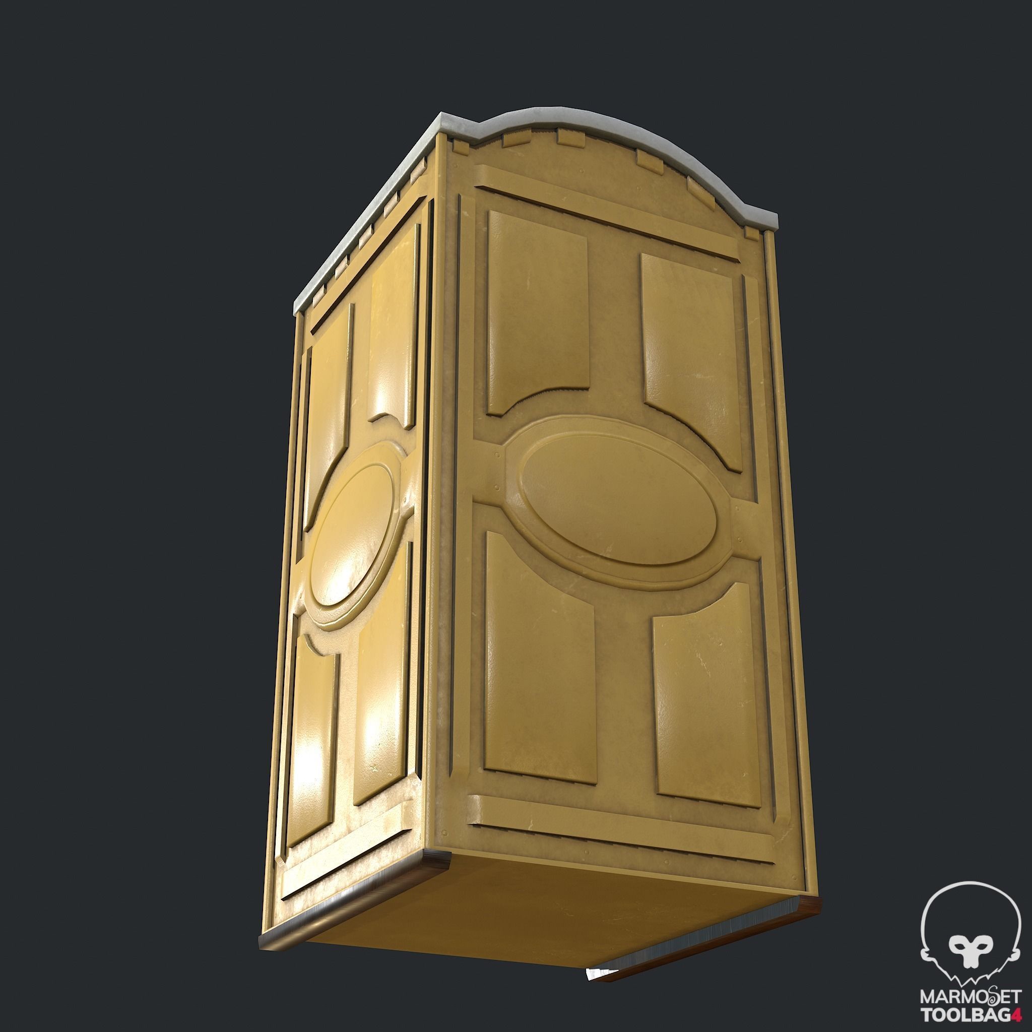 PBR Portable Toilet - WC Low-poly 3D model_16