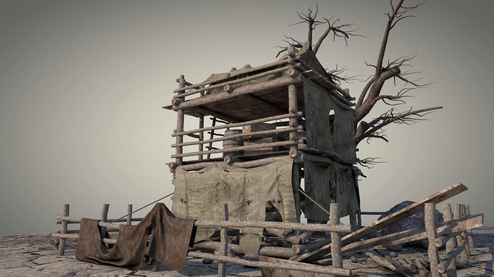 Survival Tent v9 3D model_3