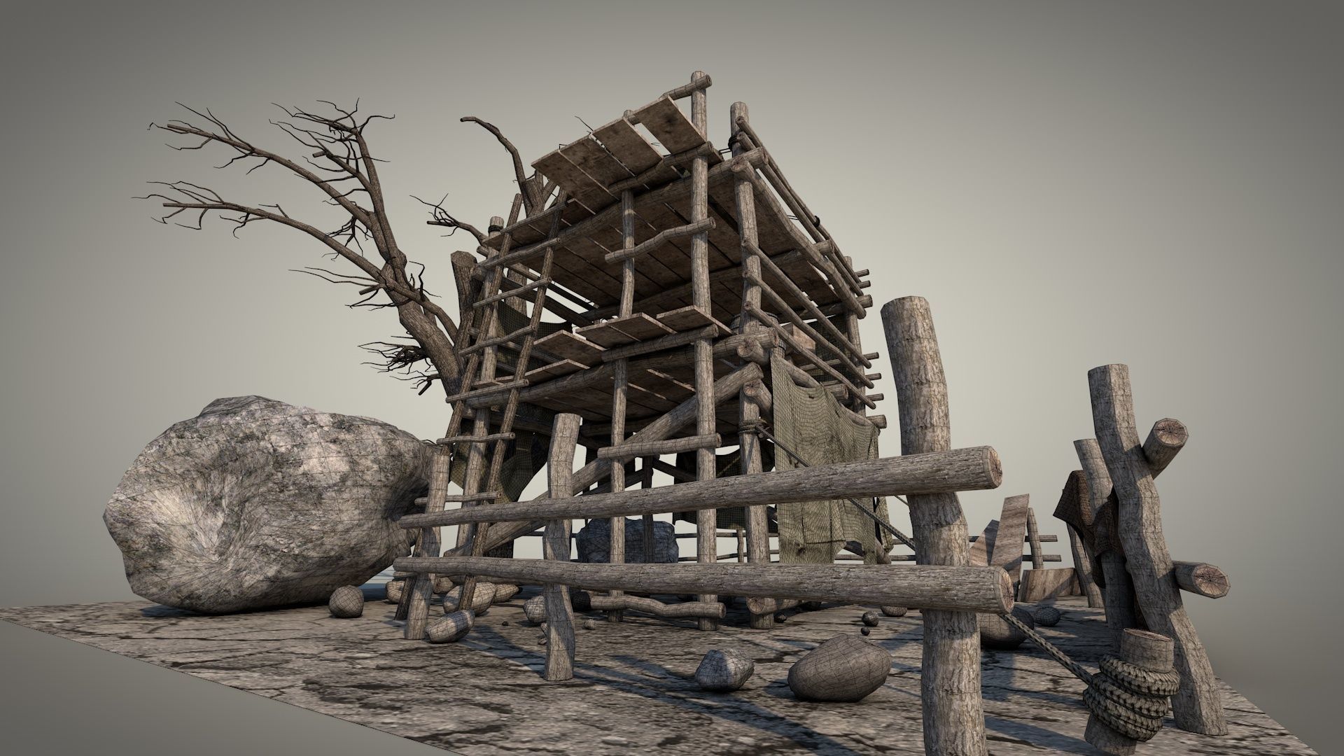 Survival Tent v9 3D model_27