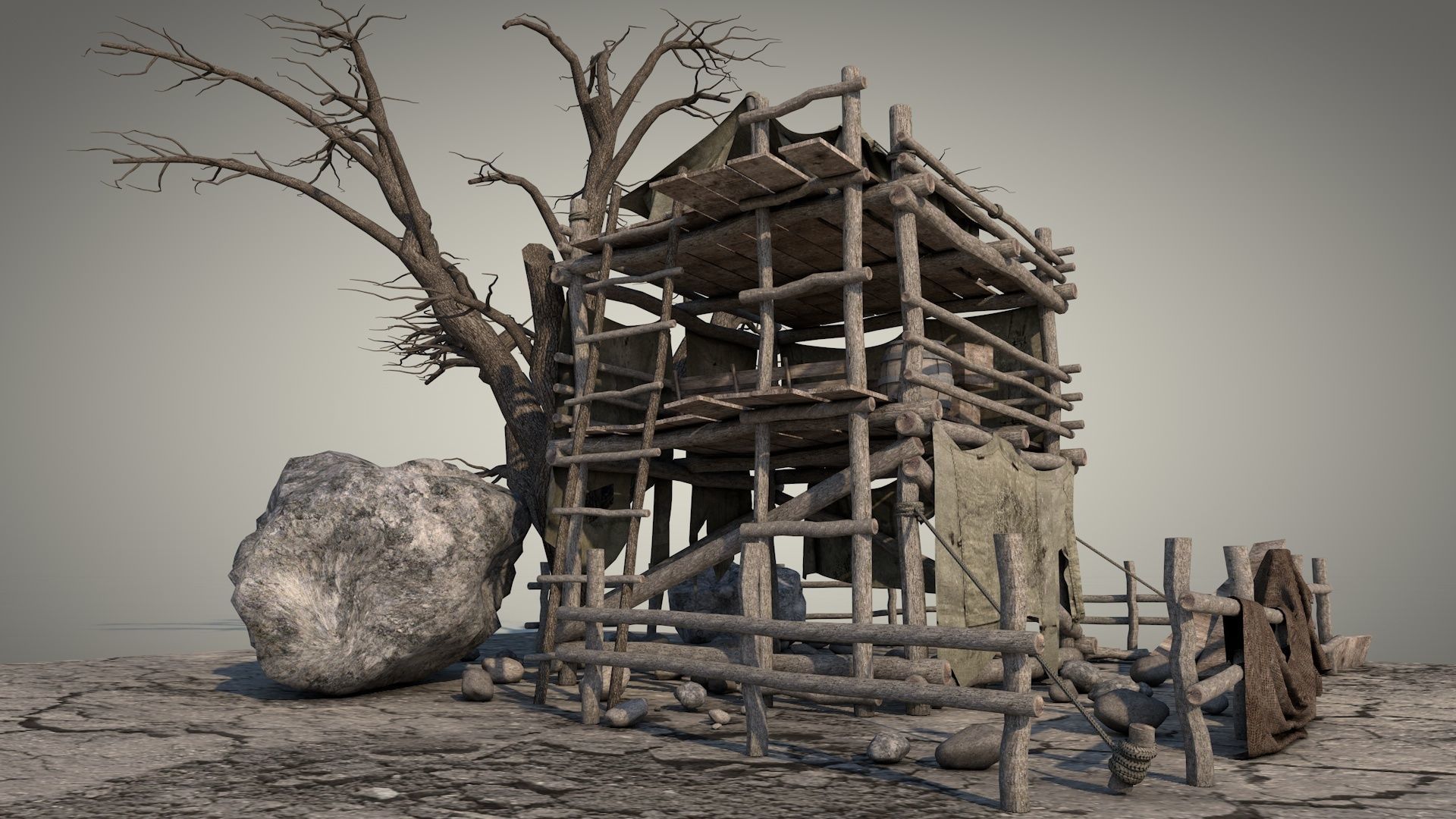 Survival Tent v9 3D model_2