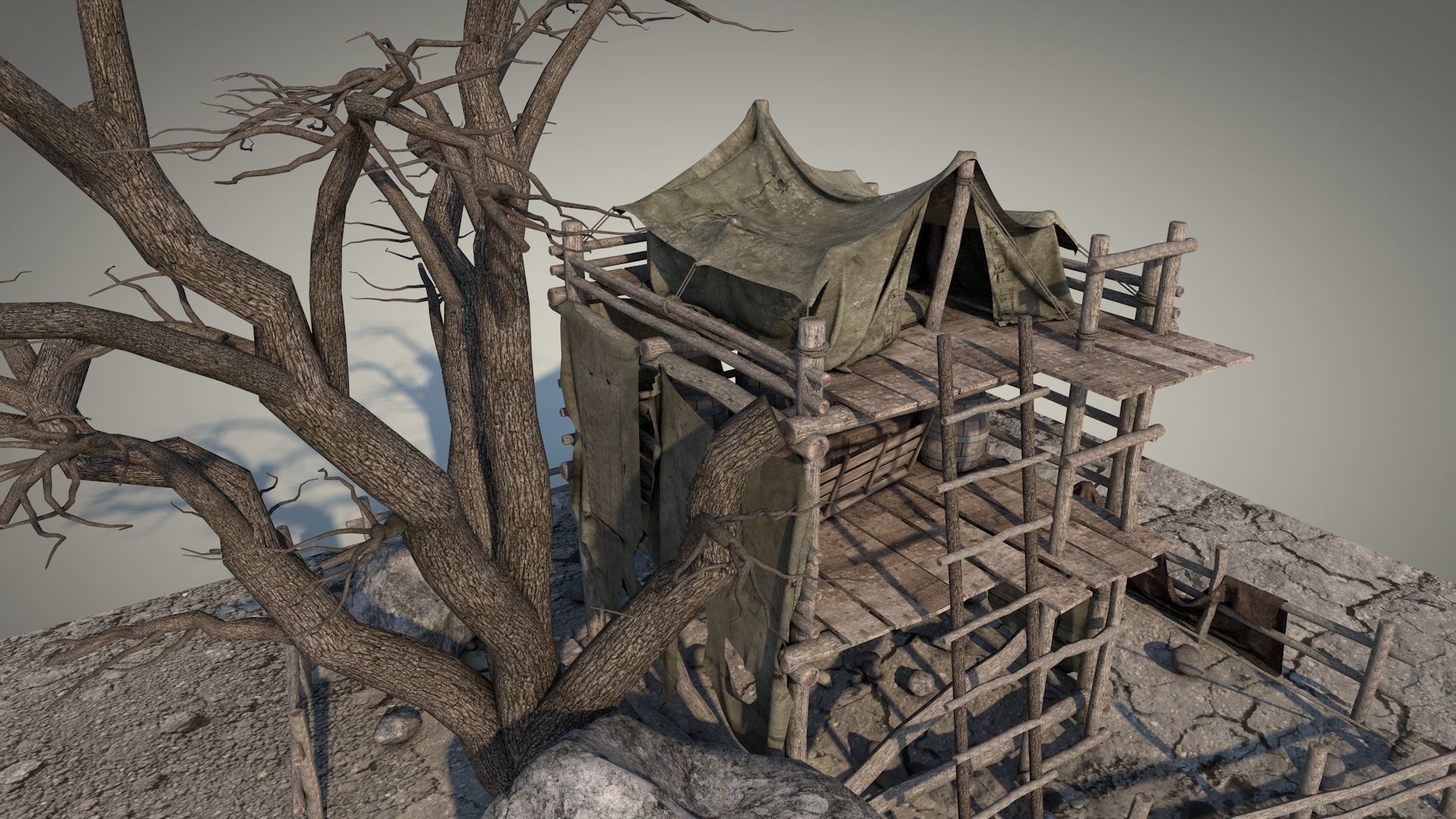 Survival Tent v9 3D model_5