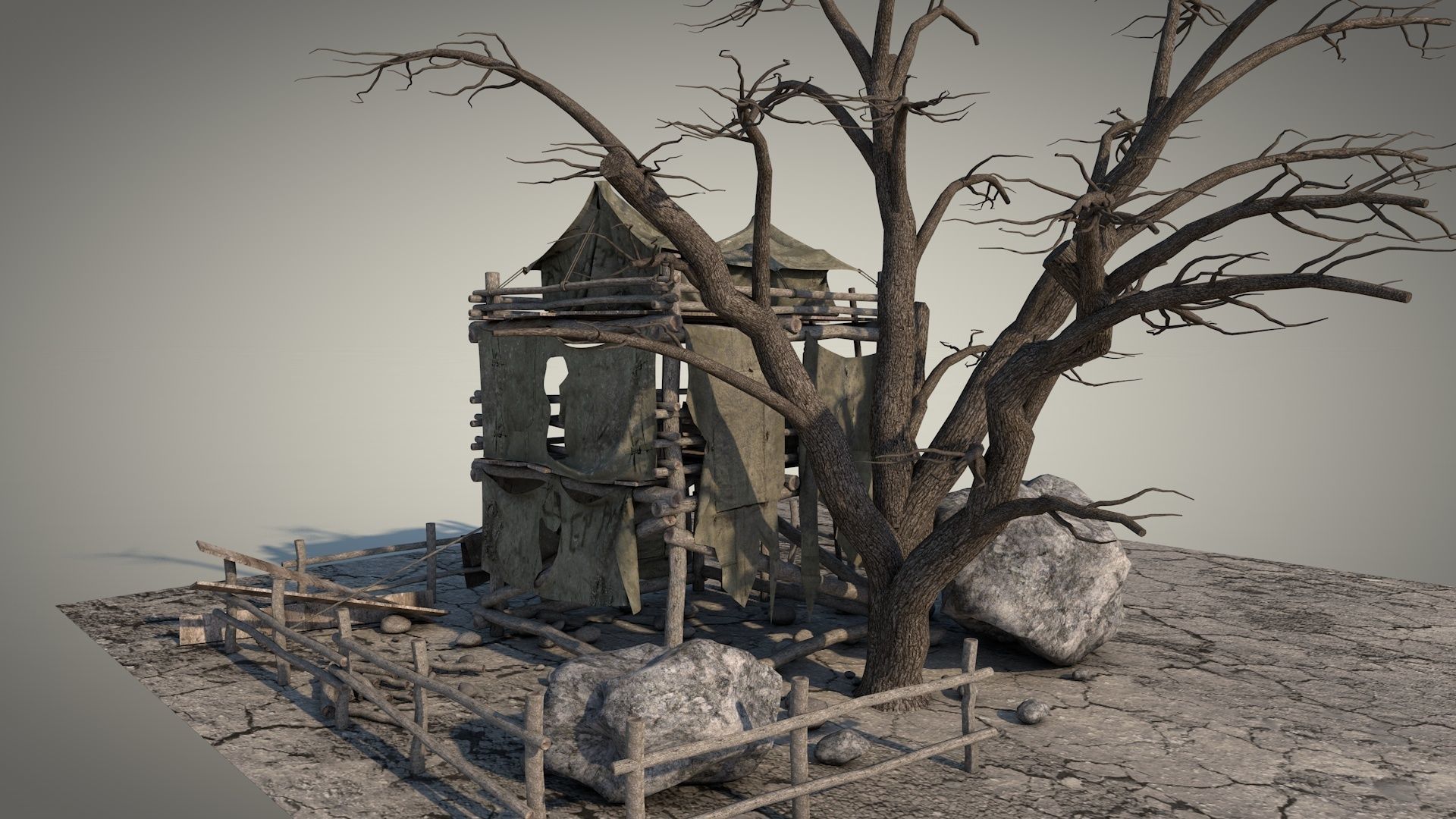 Survival Tent v9 3D model_4